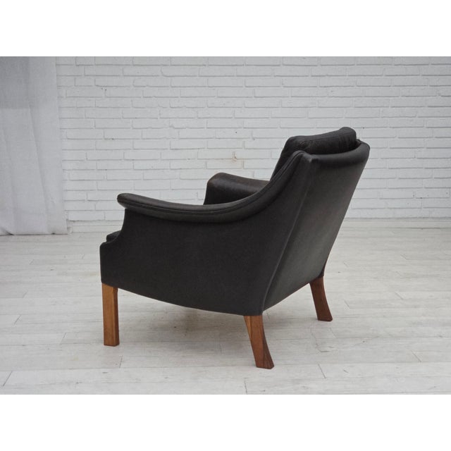 Vintage Danish Chair in Leather and Teak by Aage Christensen for Erhardsen & Andersen, 1970s For Sale - Image 11 of 18
