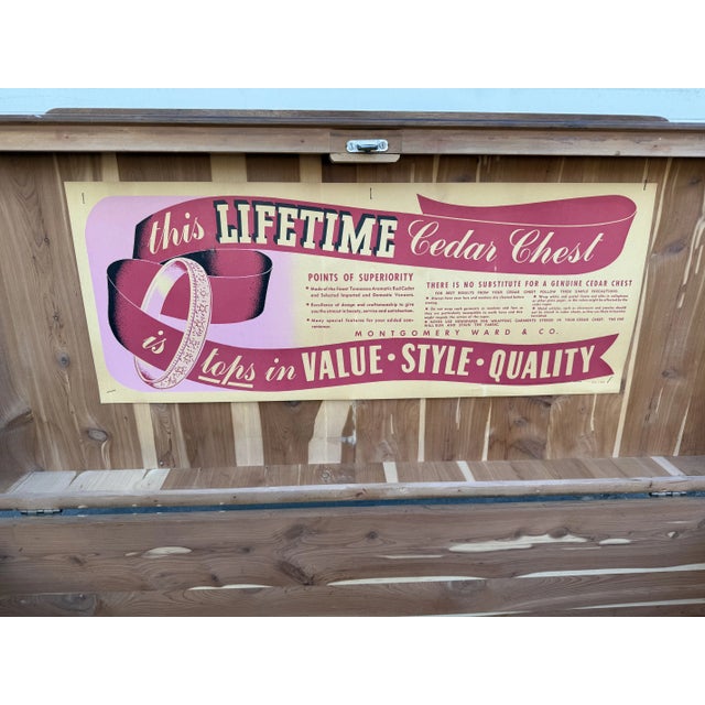 1930s Montgomery Ward Art Deco Cedar Hope Chest For Sale - Image 11 of 11