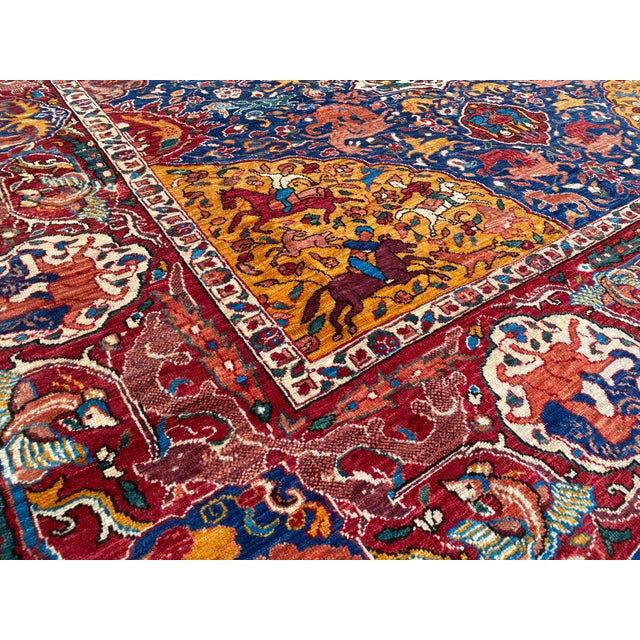 Textile Vintage Kashan Shikargah Hunting Rug For Sale - Image 7 of 16