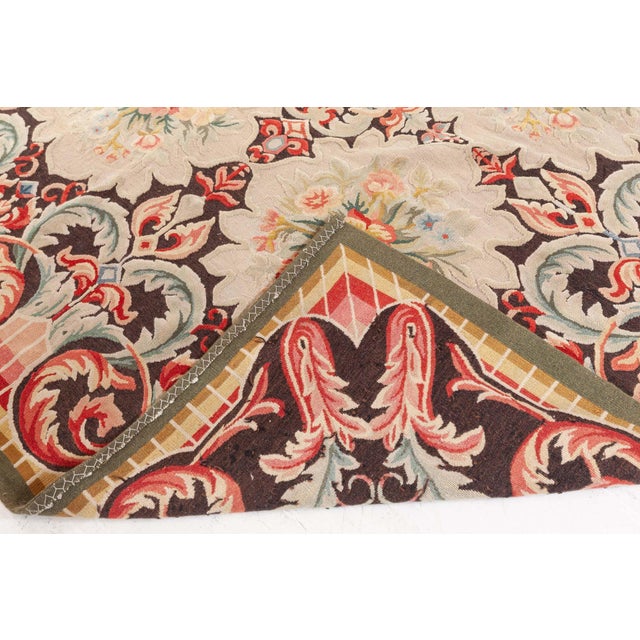 Beige Bessarabian Half Pile Inspired Rug For Sale - Image 8 of 8