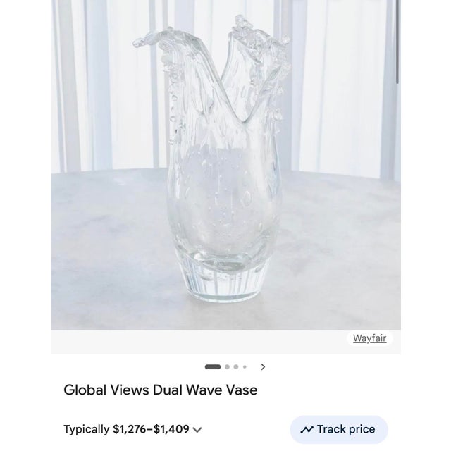 Sculptural “Dual Wave” Art Glass Vase by Studio a / Global Views For Sale - Image 15 of 15
