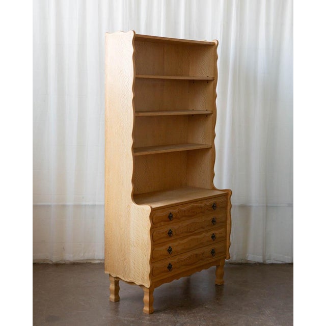 Mid-Century Modern Kjærnulf Style Danish Oak Bookcase, C. 1970s For Sale - Image 3 of 13