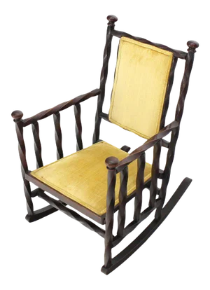 Arts & Crafts Rocking Chair of "Twisted" Wood Frame