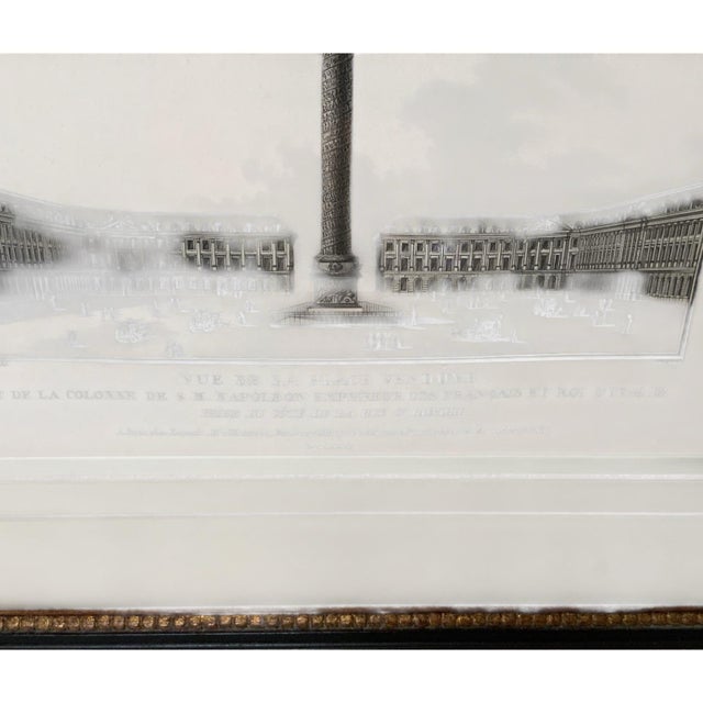 Pair of 19th C. French Architectural Engravings of Place Vendôme Custom Framed by J. Pocker & Son, Nyc For Sale - Image 4 of 11