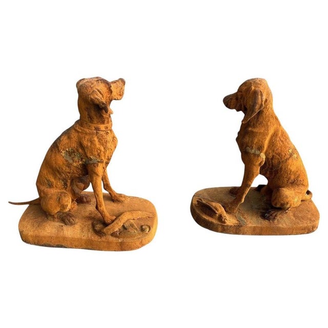 Monumental Cast Iron Hunting Hounds After Henri Alfred Jacquemart, Set of 2 For Sale - Image 3 of 15