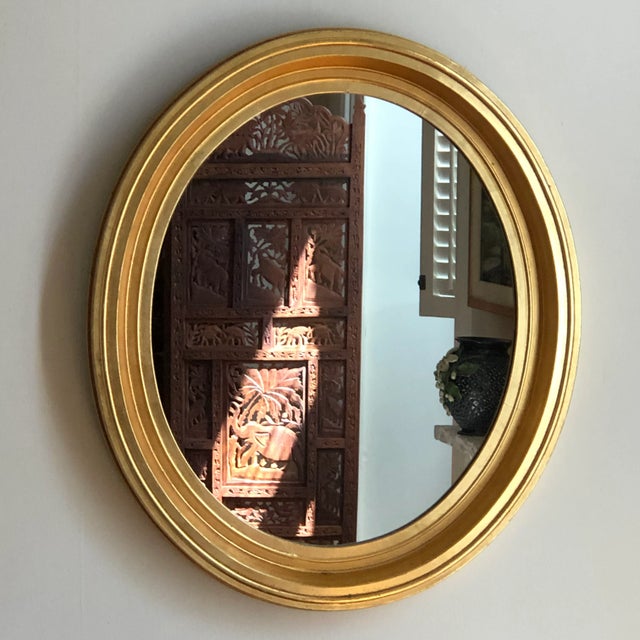Mid 20th Century French Louis Philippe-Style Giltwood Oval Wall Mirror For Sale - Image 5 of 12