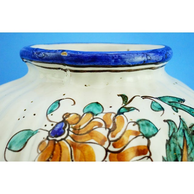 20th Century German Ribbed Ceramic Vase with Iznik Motifs by Icaro Rodi, 1920s For Sale - Image 16 of 18