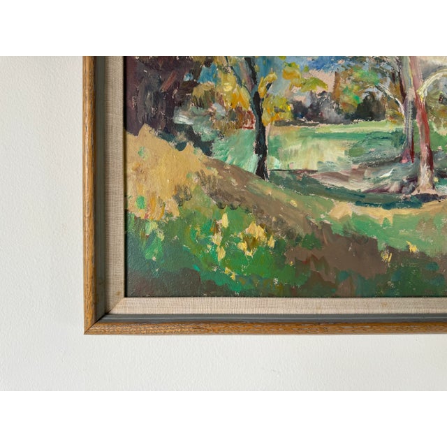 1980s 1986 Brewster Impressioniost Abstract Rural Landscape Oil Painting, Framed For Sale - Image 5 of 12