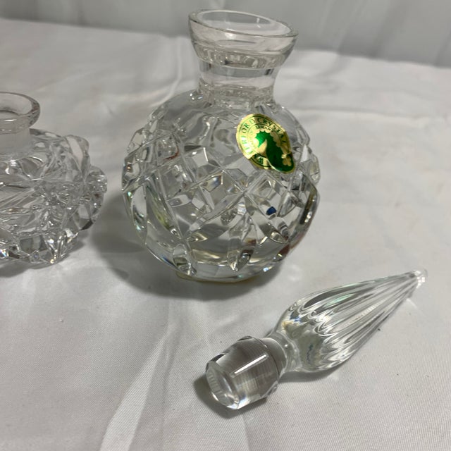 1990s Vintage Waterford & Cut Crystal Spire Perfume Bottles - Pair For Sale - Image 5 of 7