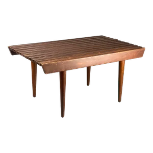 1960's Mid-Century Modern Danish Style Wood Slat Coffee Table