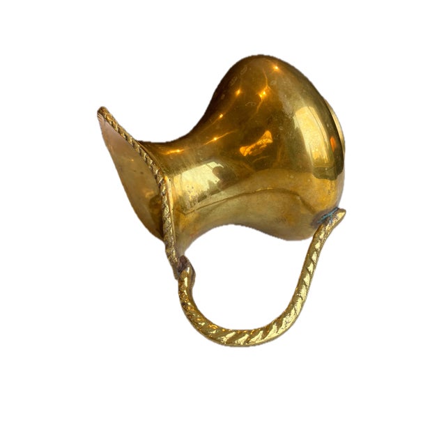 Brass Vintage MCM Hosley International Brass Picture With a Twisted Rope Handle, Handcrafted in India For Sale - Image 8 of 10