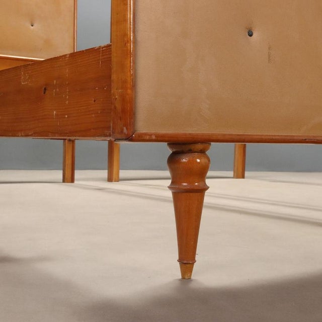 Wood Vintage Beds in Wood and Skai, 1960s, Set of 2 For Sale - Image 7 of 11