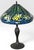 Vintage Tiffany Style Leaded Stained Glass Daffodil Table Lamp With Bronzed Fluted Base This striking vintage table lamp...