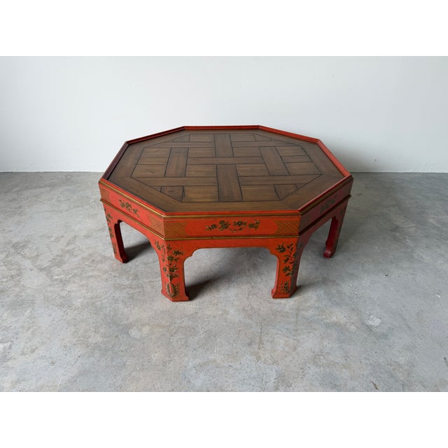 Vintage Baker Furniture Chinoiserie Style Octagonal Coffee Table For Sale - Image 4 of 18