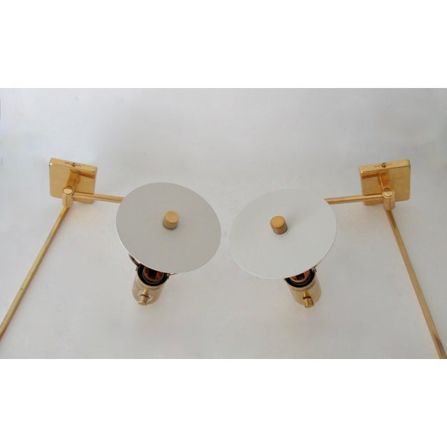 C.1980's Hinson Brass Plated Swing Arm Sconces - Pair For Sale In West Palm - Image 6 of 18