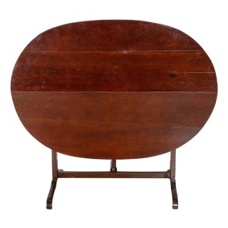 19th Century French Mahogany Winegrower’s Tilt-Top Table from Burgundy For Sale