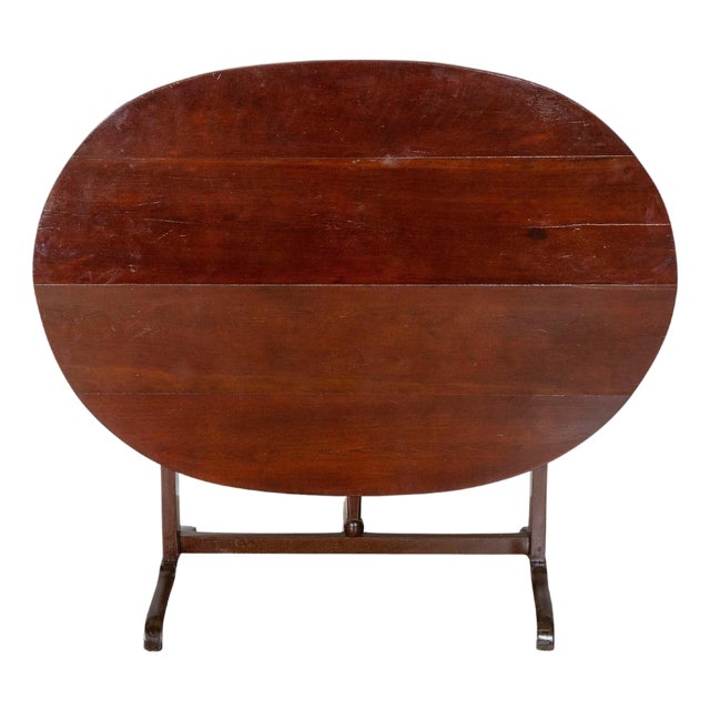 19th Century French Mahogany Winegrower’s Tilt-Top Table from Burgundy For Sale