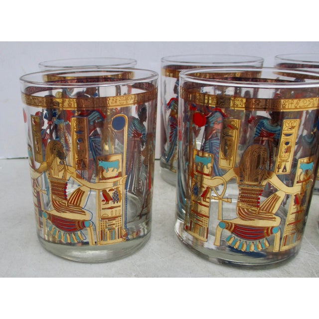 1960s King Tut by Cera High Ball Glasses -Set of 12 For Sale - Image 5 of 10