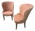 Vintage Mid-Century Sculptural High-Back Slipper Chairs – Pair For Sale