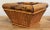Vintage scorched bamboo planter box with exaggerated upper rim and four caned sides. May have been a lidded box at one...