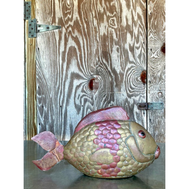 Vintage Boho Brass Fish After Sergio Bustamante For Sale In West Palm - Image 6 of 12