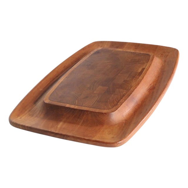 Mid Century Dansk Cutting Board Charcuterie Teak Tray Designed by Quistgaard For Sale