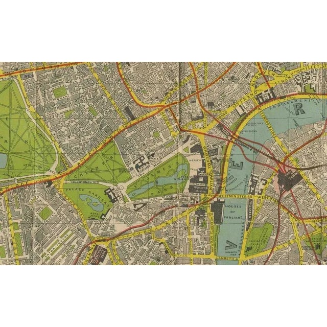 Vintage Map of London, 1930 For Sale - Image 12 of 13