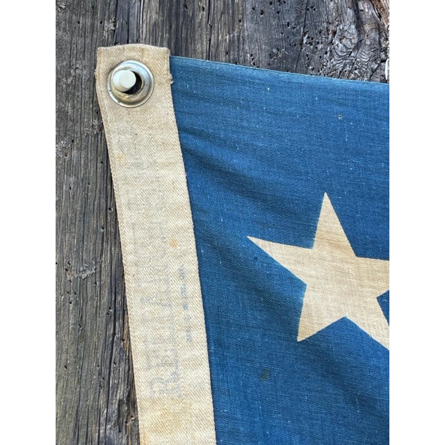 Textile Antique American Flag 48 Star Cotton Beautiful Natural Wear and Patina For Sale - Image 7 of 8