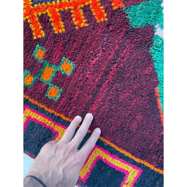 Purple Mid 20th Century Moroccan SISTER HORSE RUG 4 x 6 For Sale - Image 8 of 11