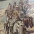 1960s Vintage Framed Western Narrative Print - Plains Indians Warriors on Horseback For Sale - Image 5 of 9