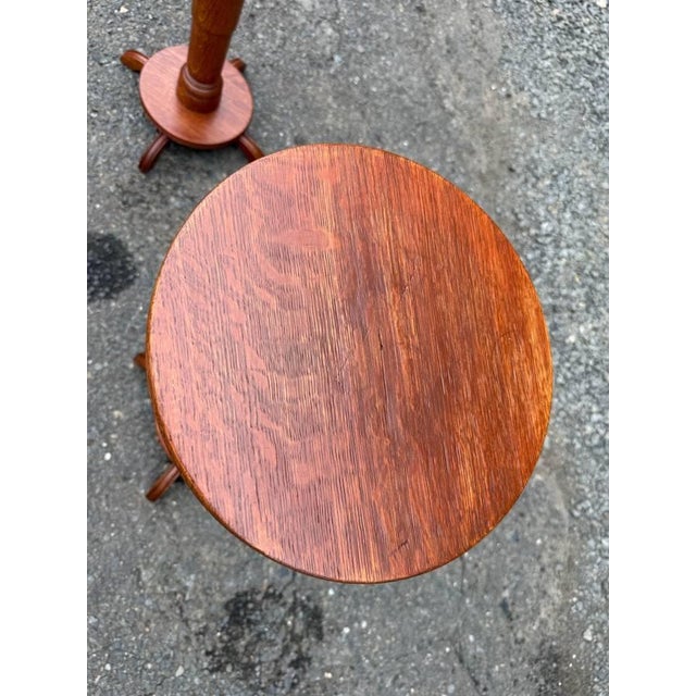 Pair of Antique Quarter-Sawn Pedestal / Plant Stands For Sale - Image 14 of 17