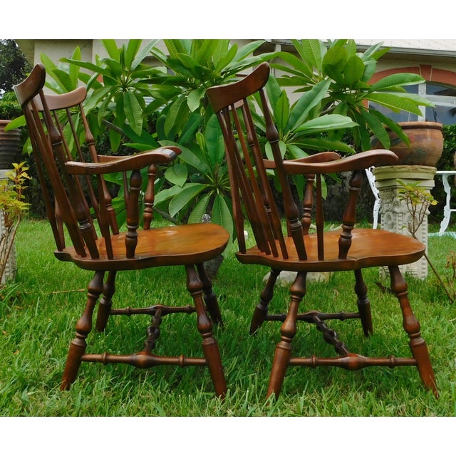 Mid 20th Century Vintage Hale Furniture Solid Wood Brace Back Windsor