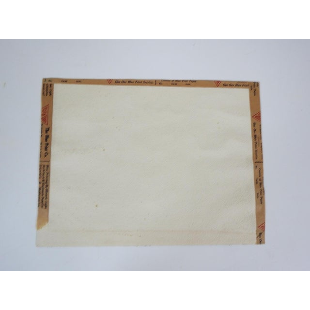 Early 20th century watercolor on paper of cityscape of backyards and laundry lines in winter. Unsigned. Unframed, age...
