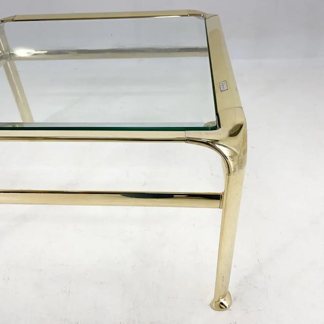 Italian Coffee Table in Brass and Glass by Mauro Lipparini, 1970s For Sale - Image 10 of 13