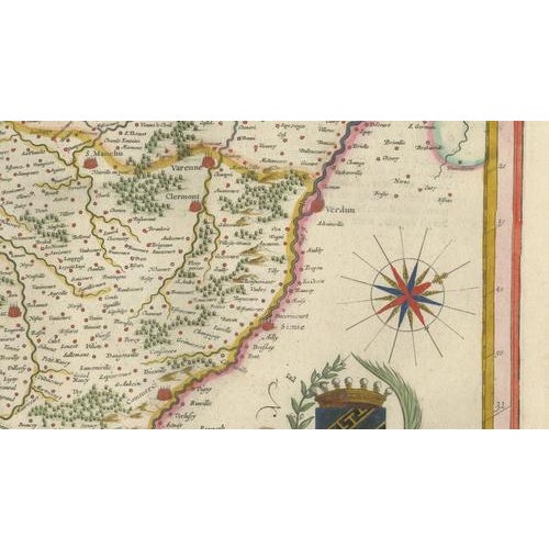 Antique Map of Champagne in France from Blaeu, 1642 For Sale - Image 10 of 11