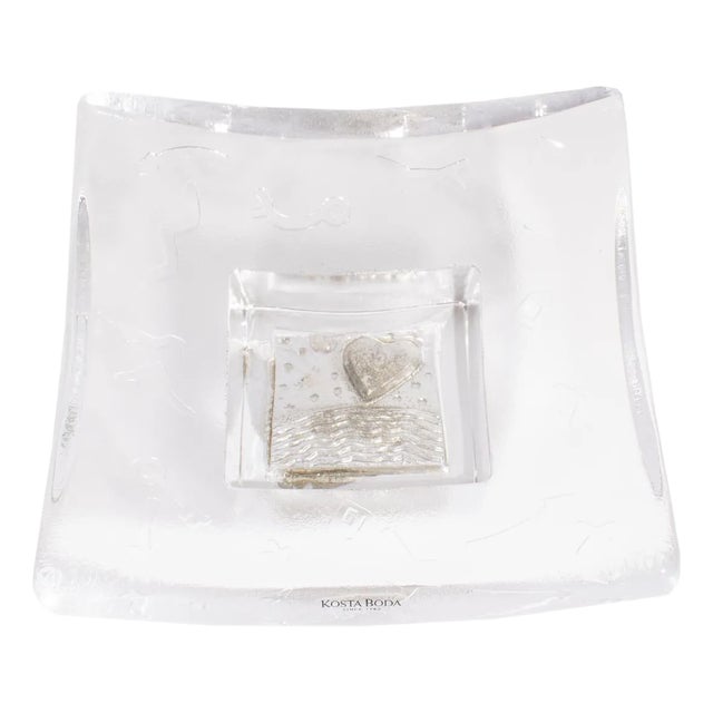 Bertil Vallien Kosta Boda Domino Series Glass Dish For Sale
