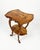 Occasional vintage table in Emile Galle style. Various colored veneers on solid wood. Height: 28.75 in Width: 23.63 in...