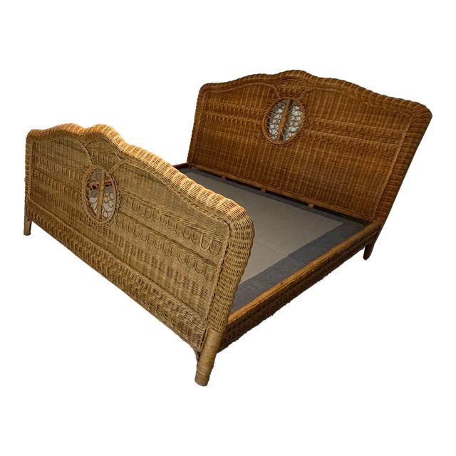 Vintage Ralph Lauren "Safari" Collection Wicker Bedroom Set, Bed and Two Dressers For Sale