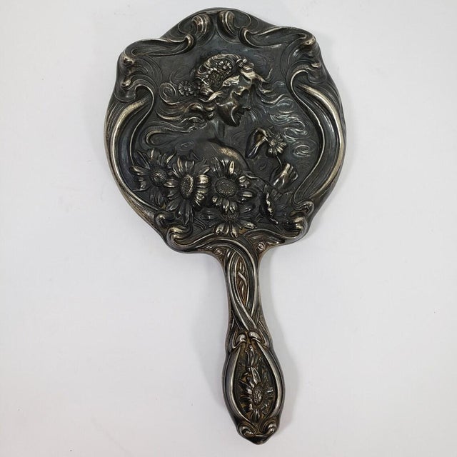 1900s Art Nouveau Unger Brothers Sterling Silver "He Loves Me" Patten ...
