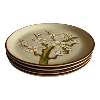 Mid 20th Century “Desert Flower” Stoneware Dinner Plates - Set of 4 For Sale