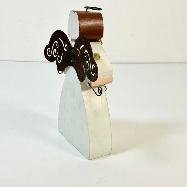 Off-white 1990s Vintage Boho Chic Arts & Crafts Valentine Angel - Love For Sale - Image 8 of 10