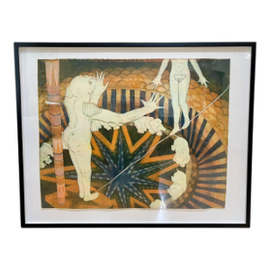 High Wire Desire Signed Ap Aquatint Etching by Dan M. Allison, 1978