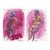 1970’s Abstract Expressionist Female Nude Vibrant Paintings on Paper Signed-Set of 2 For Sale