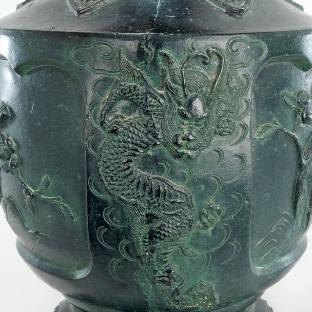 Large Mid Century Chinese Modern Archaic Ritual Form James Mont-Style Table Lamp 1950's For Sale - Image 10 of 15