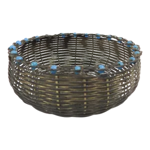 Vintage Alamo Silverplate Woven Basket Souvenir