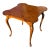 Queen Anne Style Burton-Ching Burl Wood Game Table W Shagreen Leather Top For Sale