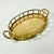 Mid-Century Hollywood Regency Coastal Boho Chic Oval Faux Bamboo Brass Tray, Mottahedeh Attributed For Sale - Image 6 of 13