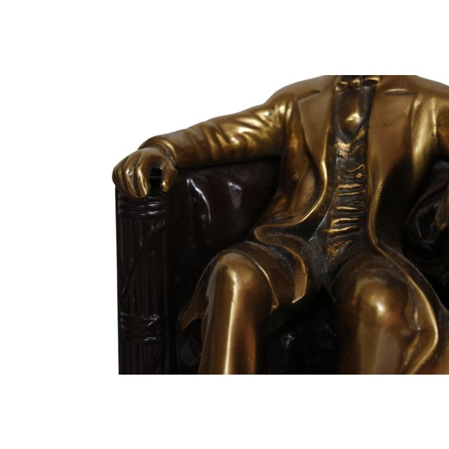 "Lincoln in the Chair" Bookends by Philadelphia Manufacturing Company For Sale In Tampa - Image 6 of 9