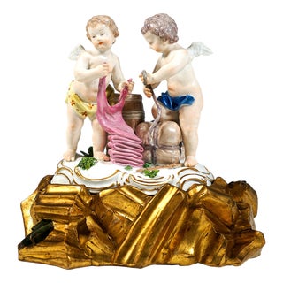 Allegory of Trade Cupid Group by C.C. Punct for Meissen, Germany, 1763 For Sale