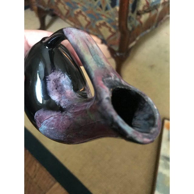 1940s Mid-Century California Pottery Modern Drip Glaze Pitcher For Sale - Image 5 of 7